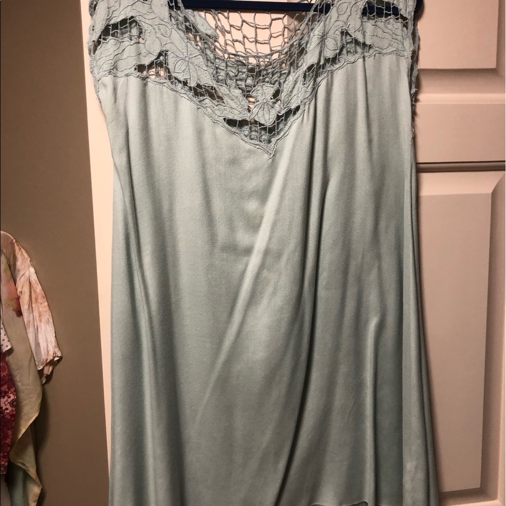 Teal blue urban dress with floral cut out